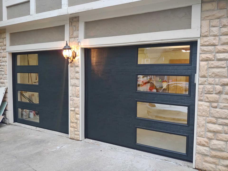 double garage door with glass on side_2 garage door installation of double garage door with see through glass on side